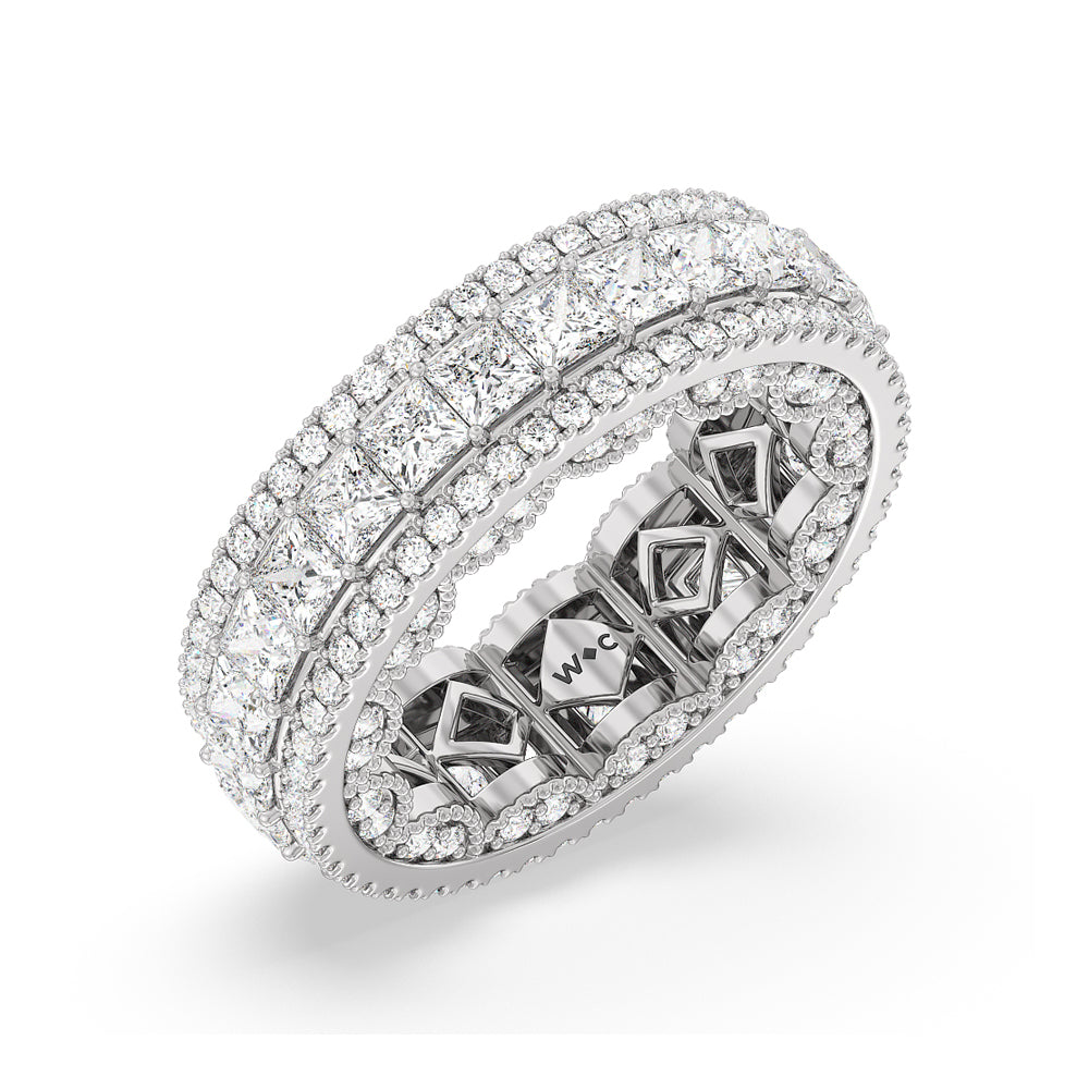 The Greenpoint Eternity Ring with Platinum / Natural / 6 9/10 Cut Diamond in 14KT Platinum / Natural / 6 9/10 view 3
