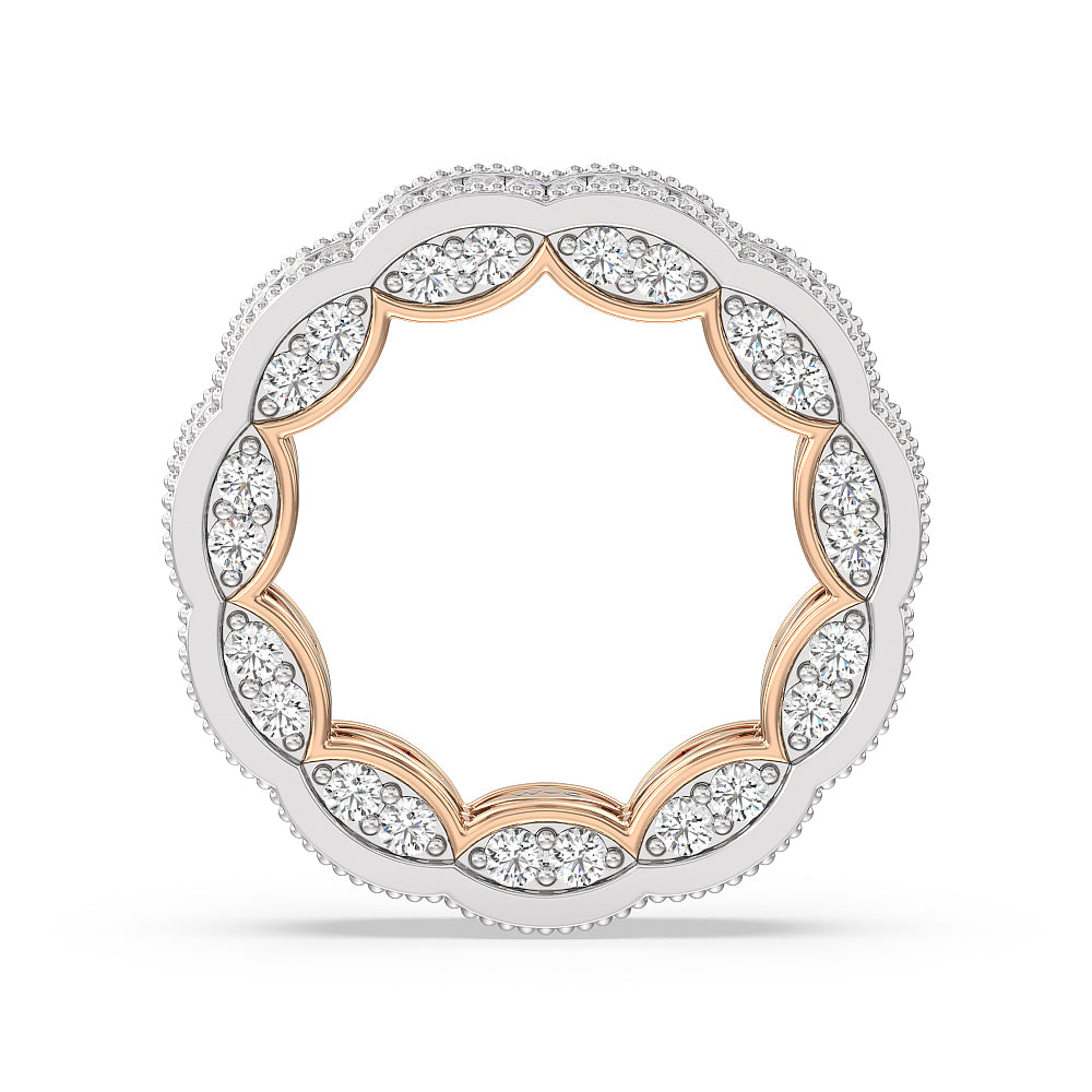 The Williamsburg Eternity Ring with 18KT White & Rose Gold / Natural / 4 1/3 Cut Diamond in 14KT White & Rose Gold / Natural / 4 1/3 view 2

