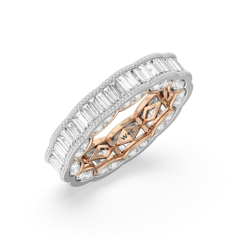 The Williamsburg Eternity Ring with 18KT White & Rose Gold / Natural / 4 1/3 Cut Diamond in 14KT White & Rose Gold / Natural / 4 1/3 view 3
