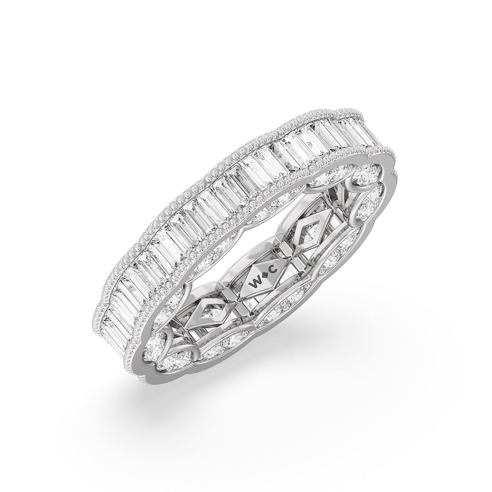 The Williamsburg Eternity Ring with Platinum / Natural / 4 1/3 Cut Diamond in 14KT Platinum / Natural / 4 1/3 view 3
