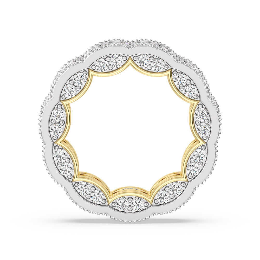 The Williamsburg Eternity Ring with 18KT White & Yellow Gold / Natural / 4 1/3 Cut Diamond in 14KT White & Yellow Gold / Natural / 4 1/3 view 2
