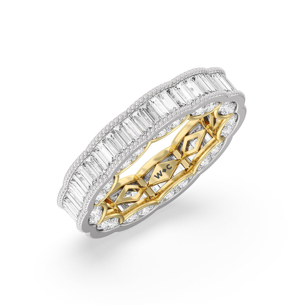 The Williamsburg Eternity Ring with 18KT White & Yellow Gold / Natural / 4 1/3 Cut Diamond in 14KT White & Yellow Gold / Natural / 4 1/3 view 3
