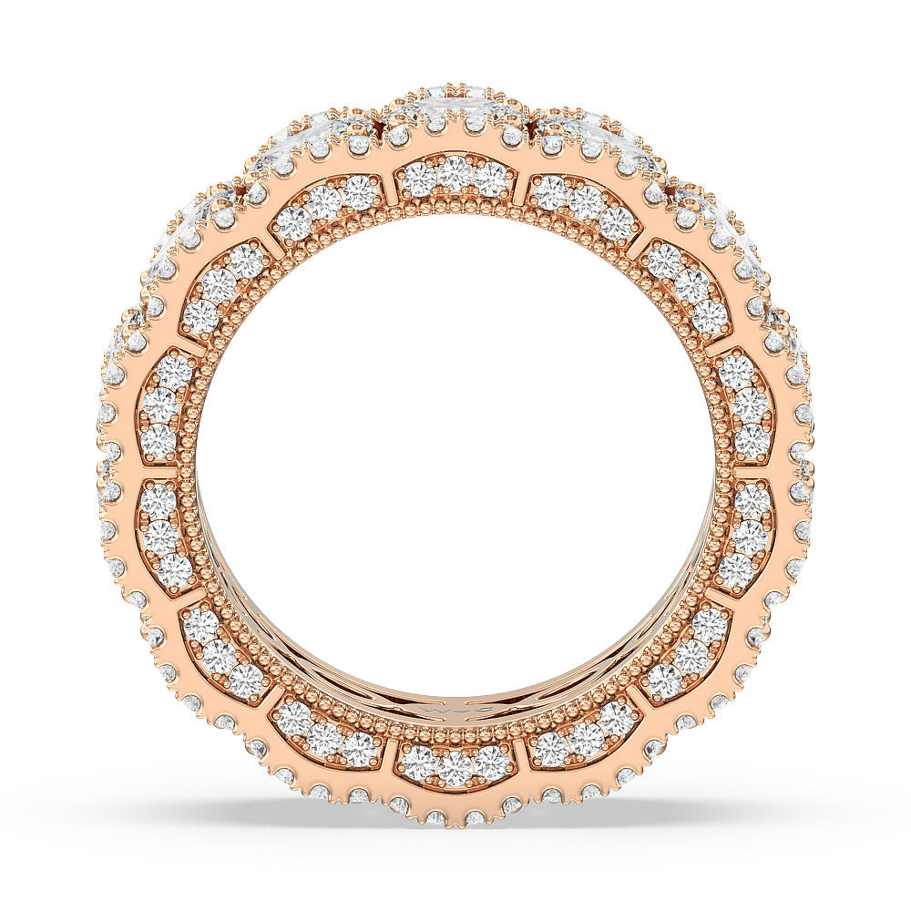 The Cloisters Eternity Ring with 18KT Rose Gold / Natural / 5 3/4 Cut Diamond in 14KT Rose Gold / Natural / 5 3/4 view 2
