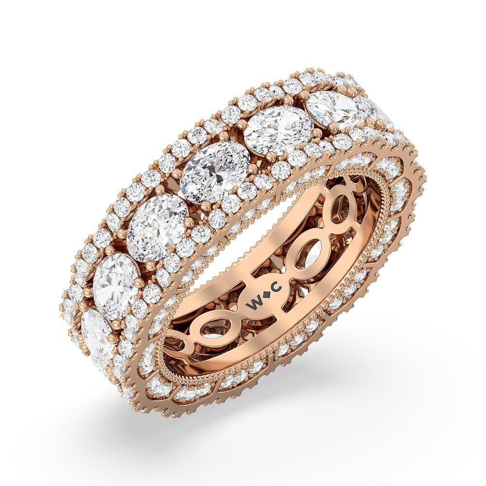 The Cloisters Eternity Ring with 18KT Rose Gold / Natural / 5 3/4 Cut Diamond in 14KT Rose Gold / Natural / 5 3/4 view 3
