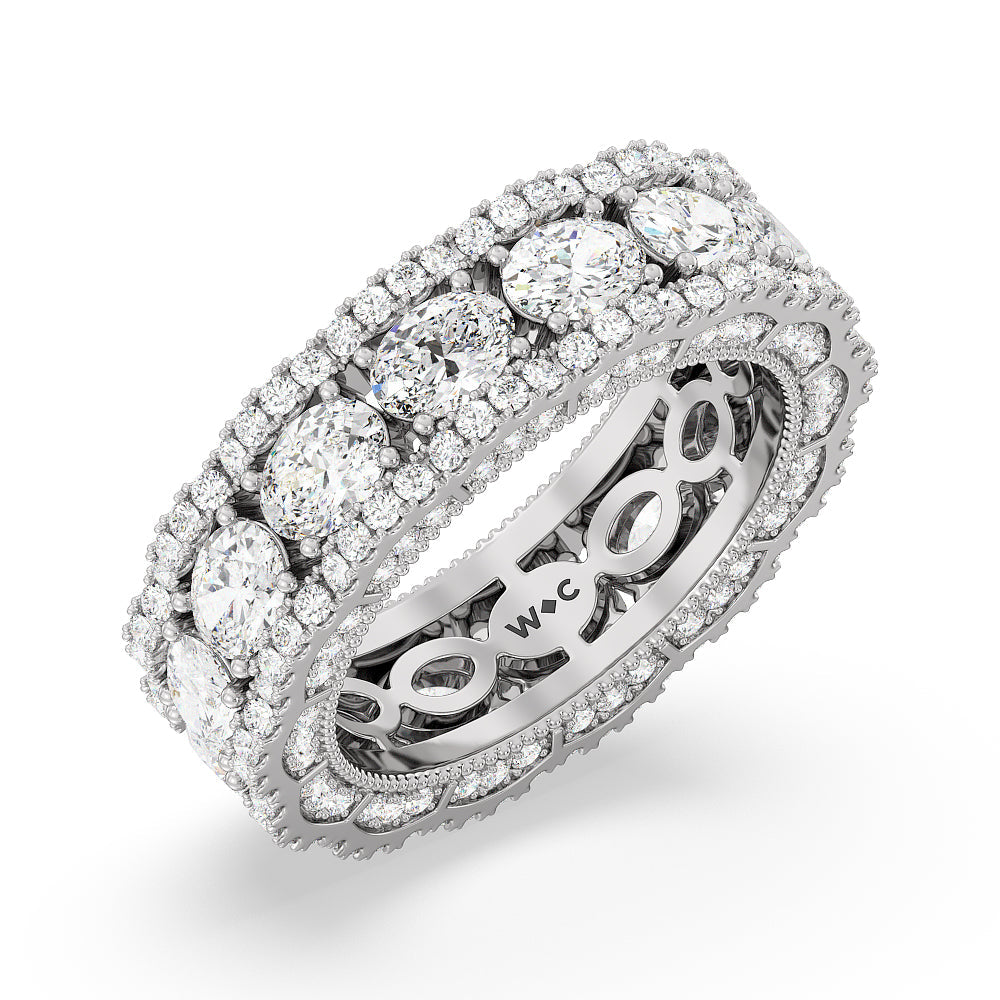 The Cloisters Eternity Ring with Platinum / Natural / 5 3/4 Cut Diamond in 14KT Platinum / Natural / 5 3/4 view 3
