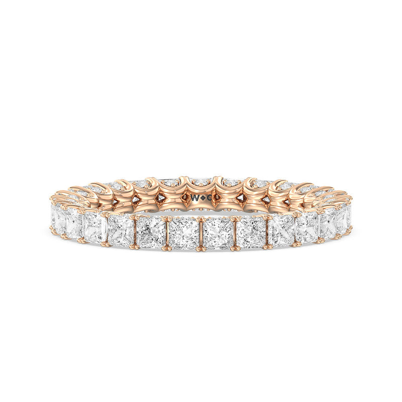 Princess Split Prong Basket Eternity Ring