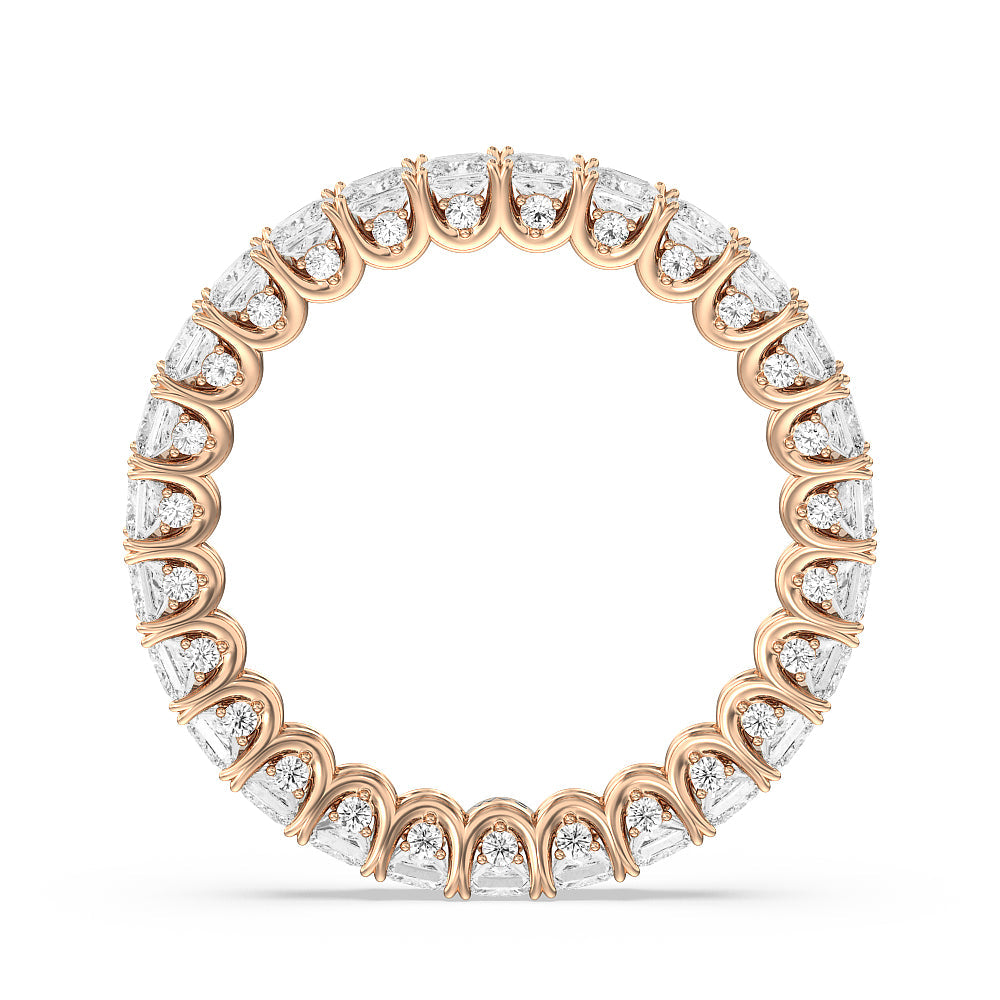Princess Split Prong Basket Eternity Ring with 18KT Rose Gold / Natural / 2 9/10 Cut Diamond in 14KT Rose Gold / Natural / 2 9/10 view 2
