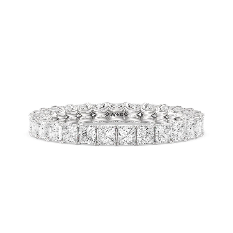 Princess Split Prong Basket Eternity Ring