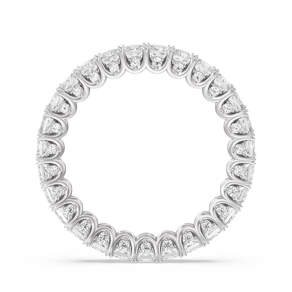 Princess Split Prong Basket Eternity Ring with Platinum / Natural / 2 9/10 Cut Diamond in 14KT Platinum / Natural / 2 9/10 view 2
