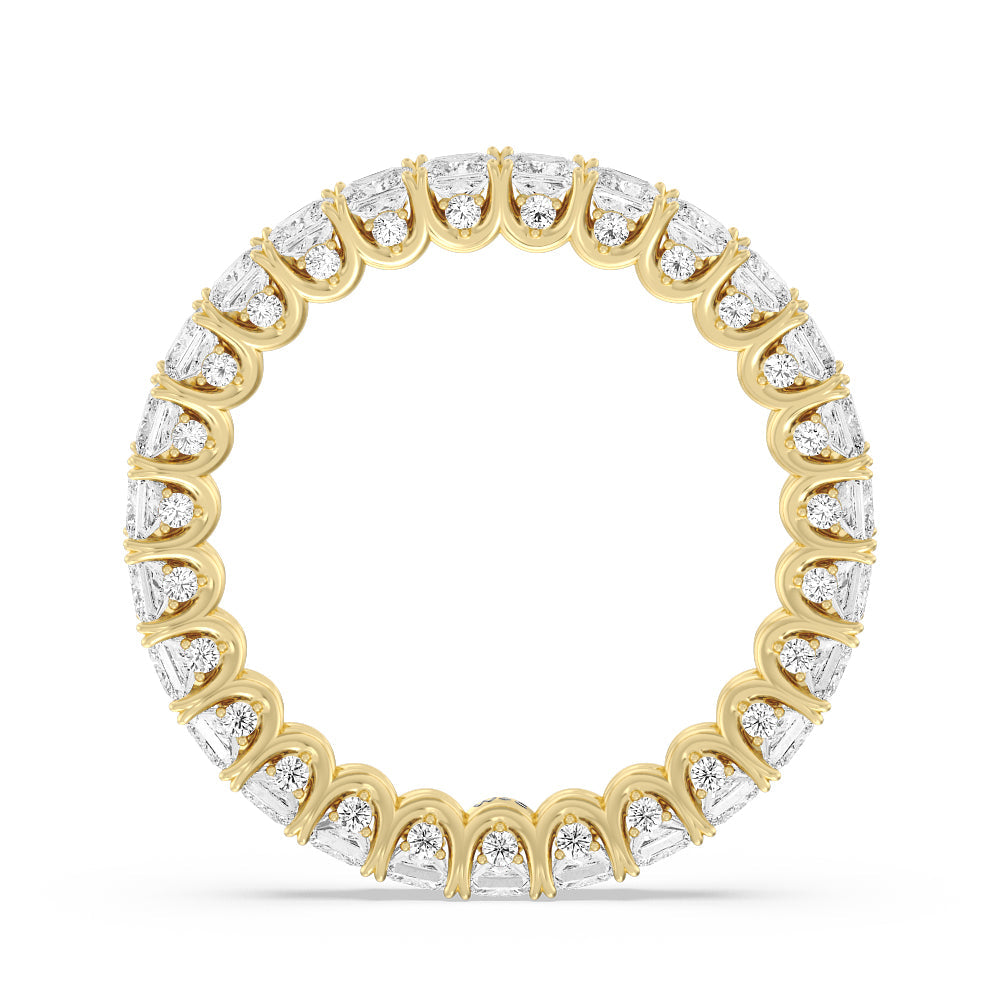Princess Split Prong Basket Eternity Ring with 18KT Yellow Gold / Natural / 2 9/10 Cut Diamond in 14KT Yellow Gold / Natural / 2 9/10 view 2
