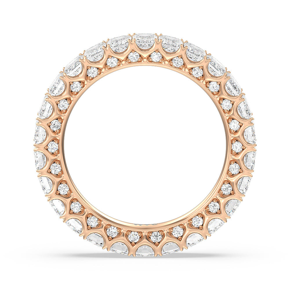 Emerald Split Prong Studded Eternity Ring with 18KT Rose Gold / Natural / 4 5/8 Cut Diamond in 14KT Rose Gold / Natural / 4 5/8 view 2
