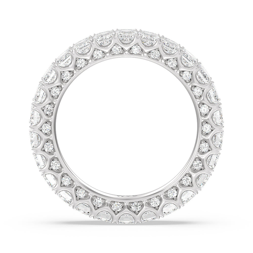 Emerald Split Prong Studded Eternity Ring with Platinum / Natural / 4 5/8 Cut Diamond in 14KT Platinum / Natural / 4 5/8 view 2
