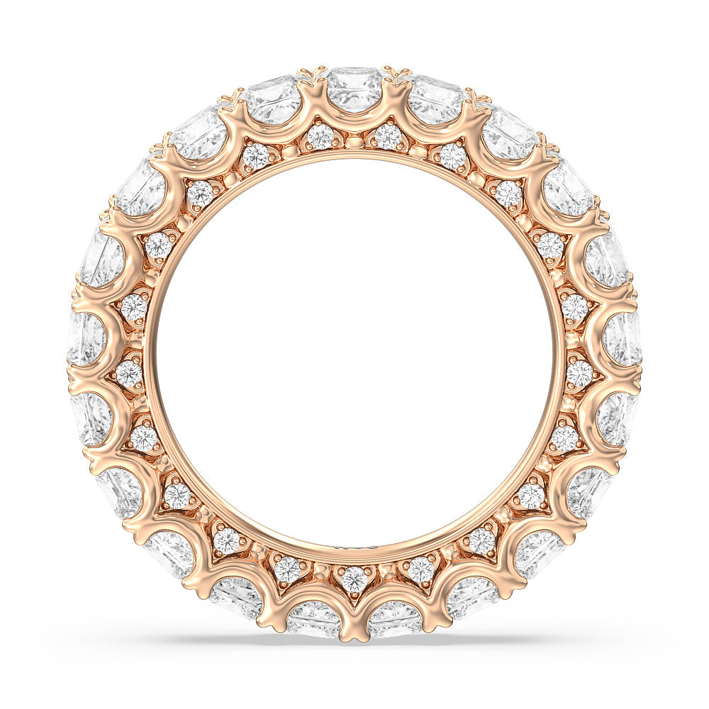 Princess Split Prong Studded Eternity Ring with 18KT Rose Gold / Natural / 6 9/10 Cut Diamond in 14KT Rose Gold / Natural / 6 9/10 view 2
