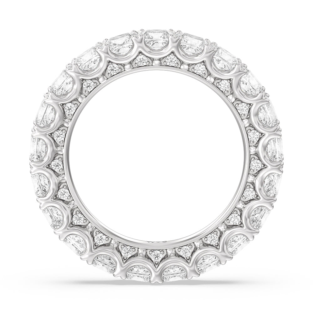 Princess Split Prong Studded Eternity Ring Size 6.5 with Platinum / Lab / 6 9/10 Cut Diamond in 14KT Platinum / Lab / 6 9/10 view 2
