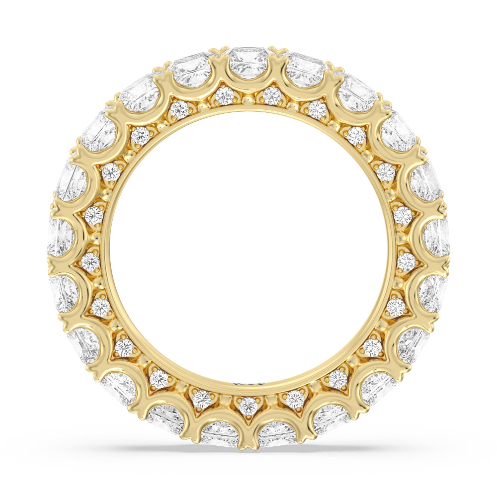 Princess Split Prong Studded Eternity Ring with 18KT Yellow Gold / Natural / 6 9/10 Cut Diamond in 14KT Yellow Gold / Natural / 6 9/10 view 2
