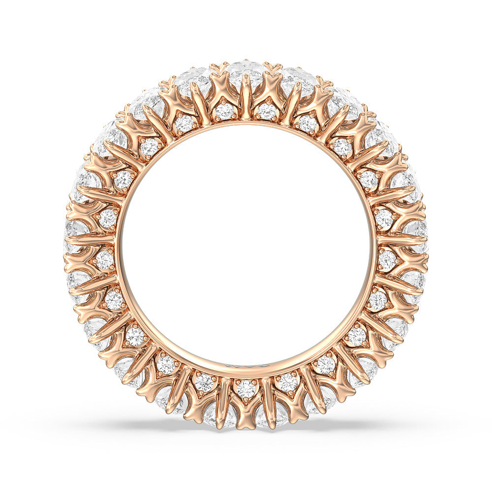 Marquise Split Prong Studded Eternity  Ring with 18KT Rose Gold / Natural / 7 3/8 Cut Diamond in 14KT Rose Gold / Natural / 7 3/8 view 2
