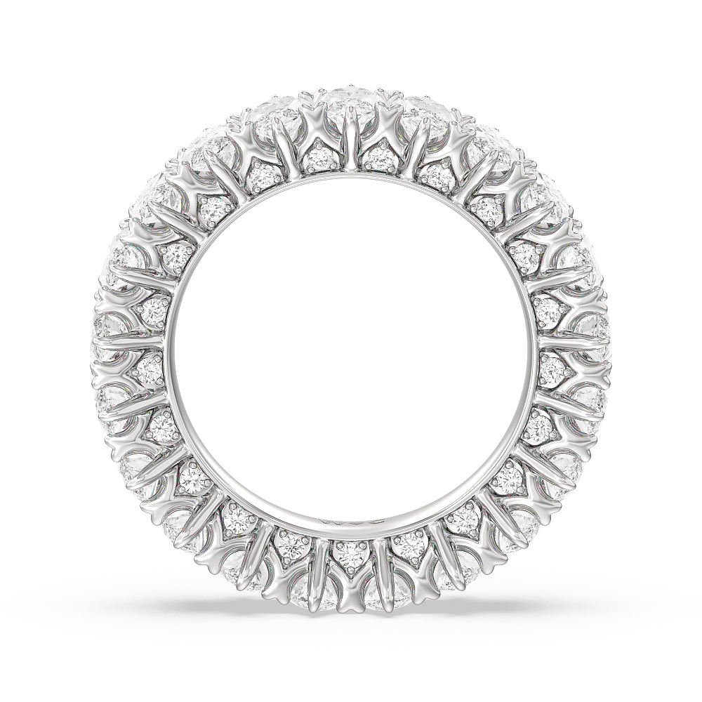 Marquise Split Prong Studded Eternity  Ring with Platinum / Natural / 7 3/8 Cut Diamond in 14KT Platinum / Natural / 7 3/8 view 2
