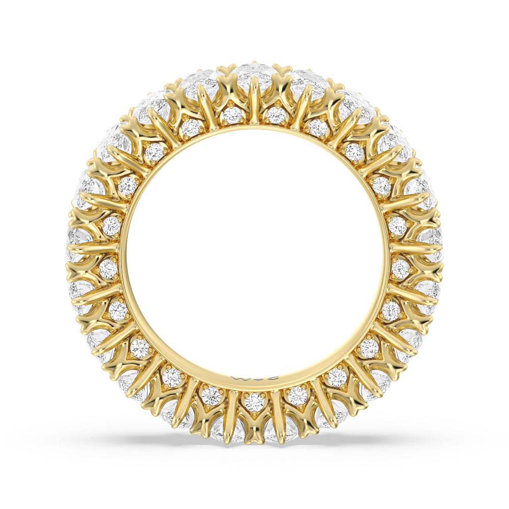 Marquise Split Prong Studded Eternity  Ring with 18KT Yellow Gold / Natural / 7 3/8 Cut Diamond in 14KT Yellow Gold / Natural / 7 3/8 view 2
