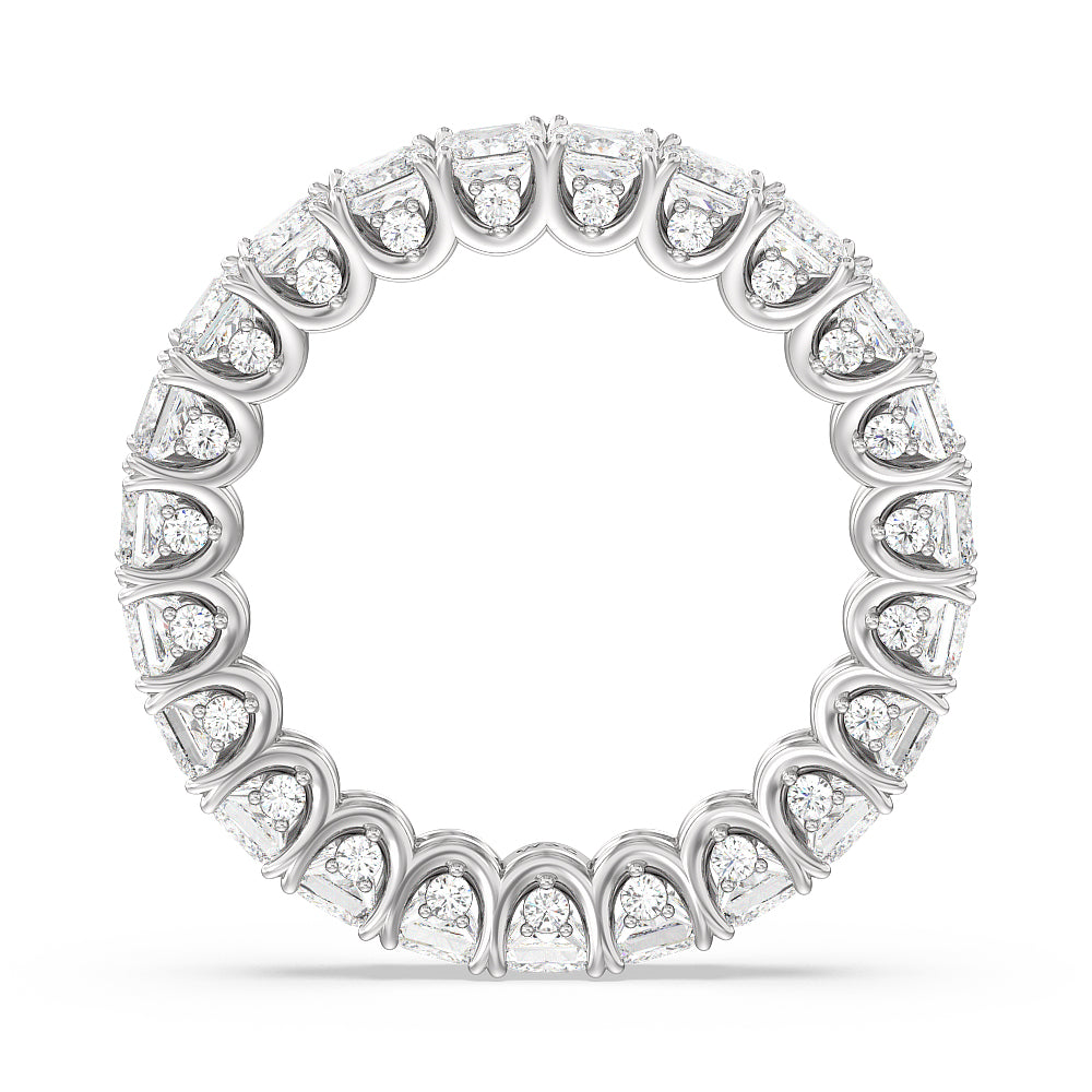 Princess Split Prong Basket Eternity Ring with Platinum / Natural / 4 7/8 Cut Diamond in 14KT Platinum / Natural / 4 7/8 view 2
