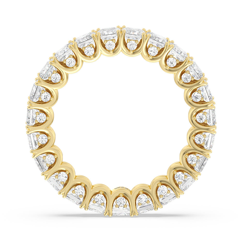 Princess Split Prong Basket Eternity Ring with 18KT Yellow Gold / Natural / 4 7/8 Cut Diamond in 14KT Yellow Gold / Natural / 4 7/8 view 2
