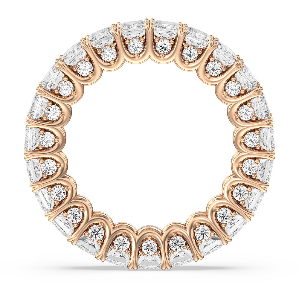 Princess Split Prong Basket Eternity Ring with 18KT Rose Gold / Natural / 6 3/8 Cut Diamond in 14KT Rose Gold / Natural / 6 3/8 view 2
