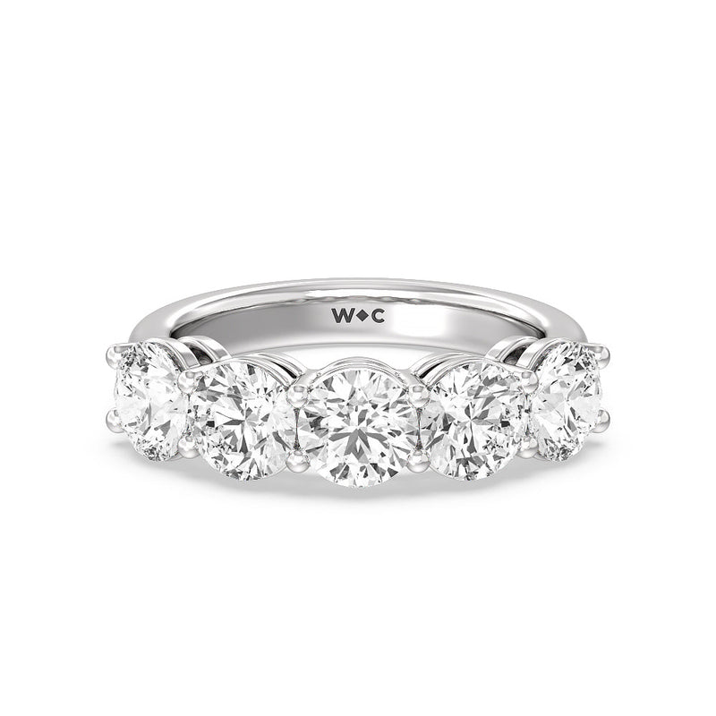 Five Stone Round Diamond Anniversary Ring (F/G SI+)