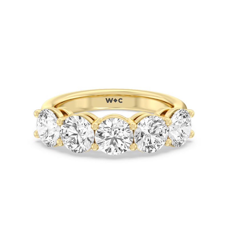 Five Stone Round Diamond Anniversary Ring (E+ VS+)