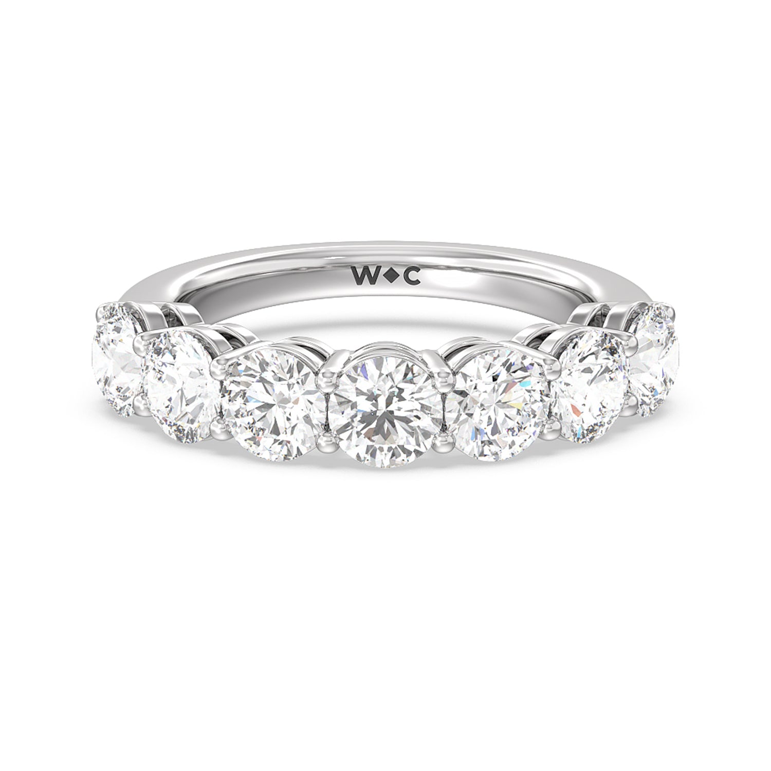 Premium Seven Stone Round Diamond Anniversary Ring (E+ VS+) – With Clarity