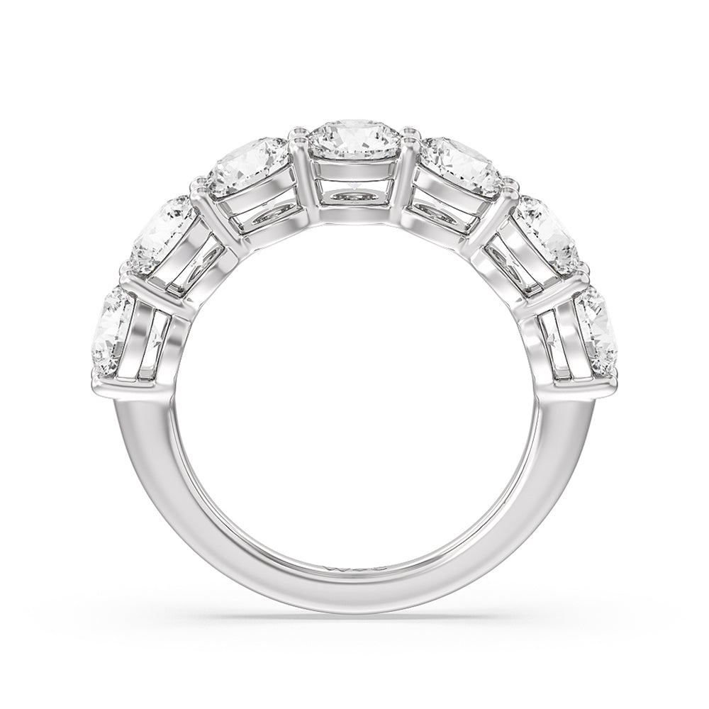 Seven Stone Round Diamond Anniversary Ring (E+ VS+) with Platinum / Lab / 4 Cut Diamond in 14KT Platinum / Lab / 4 view 4
