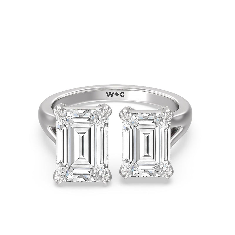 Pair Toi et Moi Studded Basket Engagement Ring