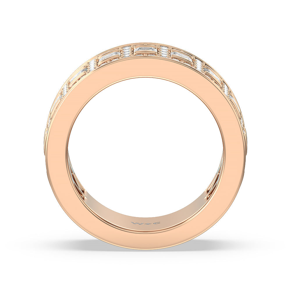 Luxe Princess Cut Diamond Halo Anniversary Ring with 18KT Rose Gold / Natural / 2 1/10 Cut Diamond in 14KT Rose Gold / Natural / 2 1/10 view 2
