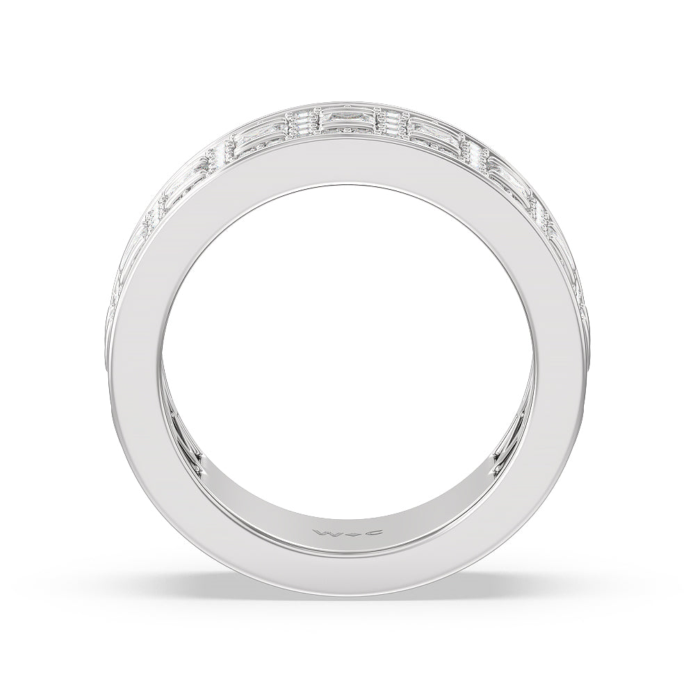 Luxe Princess Cut Diamond Halo Anniversary Ring with Platinum / Natural / 2 1/10 Cut Diamond in 14KT Platinum / Natural / 2 1/10 view 2
