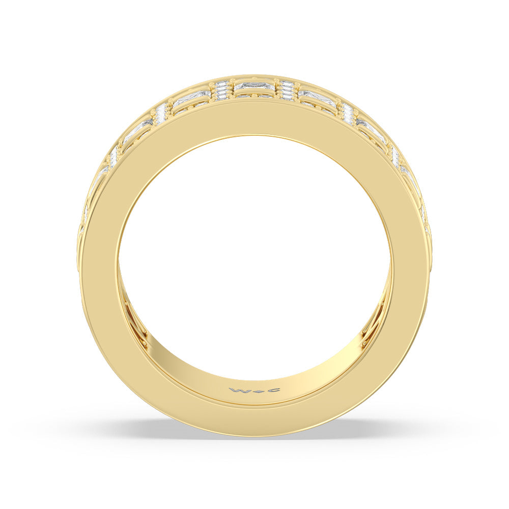 Luxe Princess Cut Diamond Halo Anniversary Ring with 18KT Yellow Gold / Natural / 2 1/10 Cut Diamond in 14KT Yellow Gold / Natural / 2 1/10 view 2
