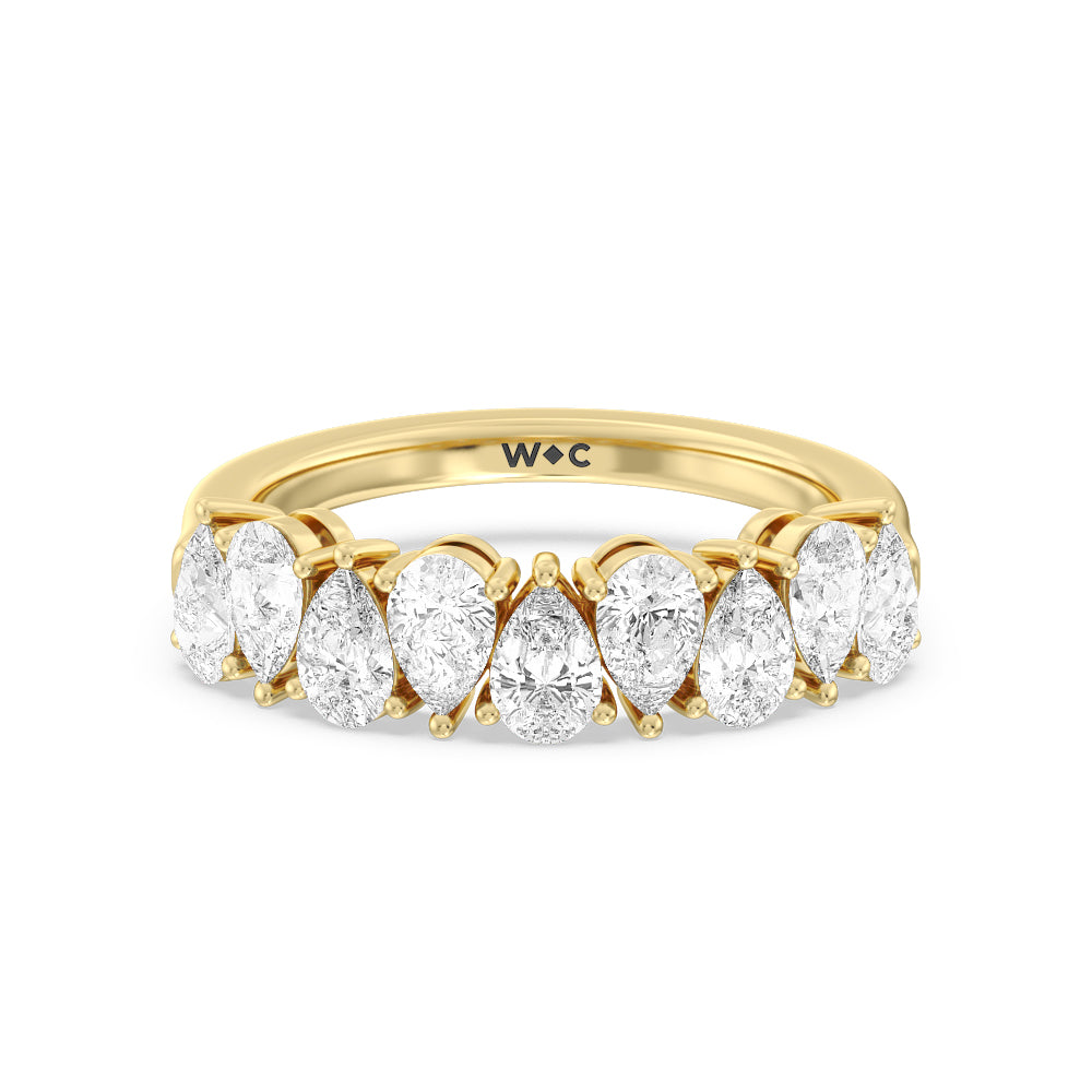 North-South Pear Diamond Anniversary Ring Size 7 with 14KT Yellow Gold / Lab / 2 Cut Diamond in 14KT Yellow Gold / Lab / 2 view 1
