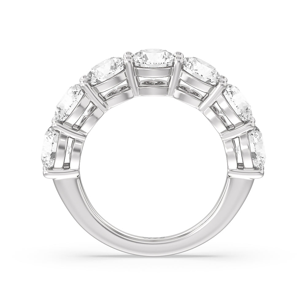 Seven Stone Round Diamond Anniversary Ring (E+ VS+) with Platinum / Lab / 5 Cut Diamond in 14KT Platinum / Lab / 5 view 4
