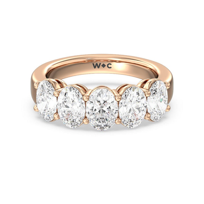 Five Stone Oval Diamond Anniversary Ring (E+ VS+)