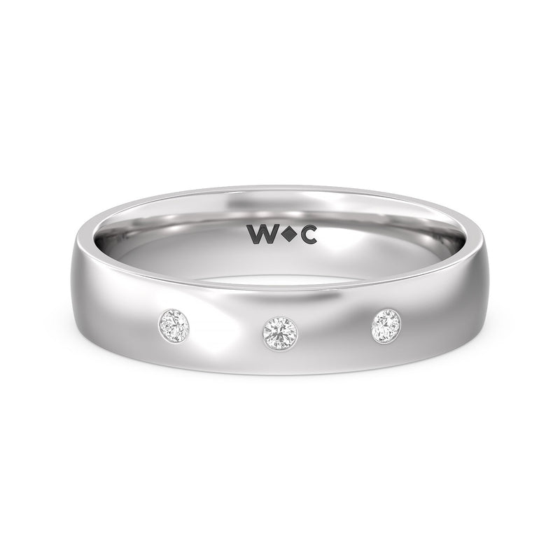 Men's Low Dome Flush Set Diamond Band