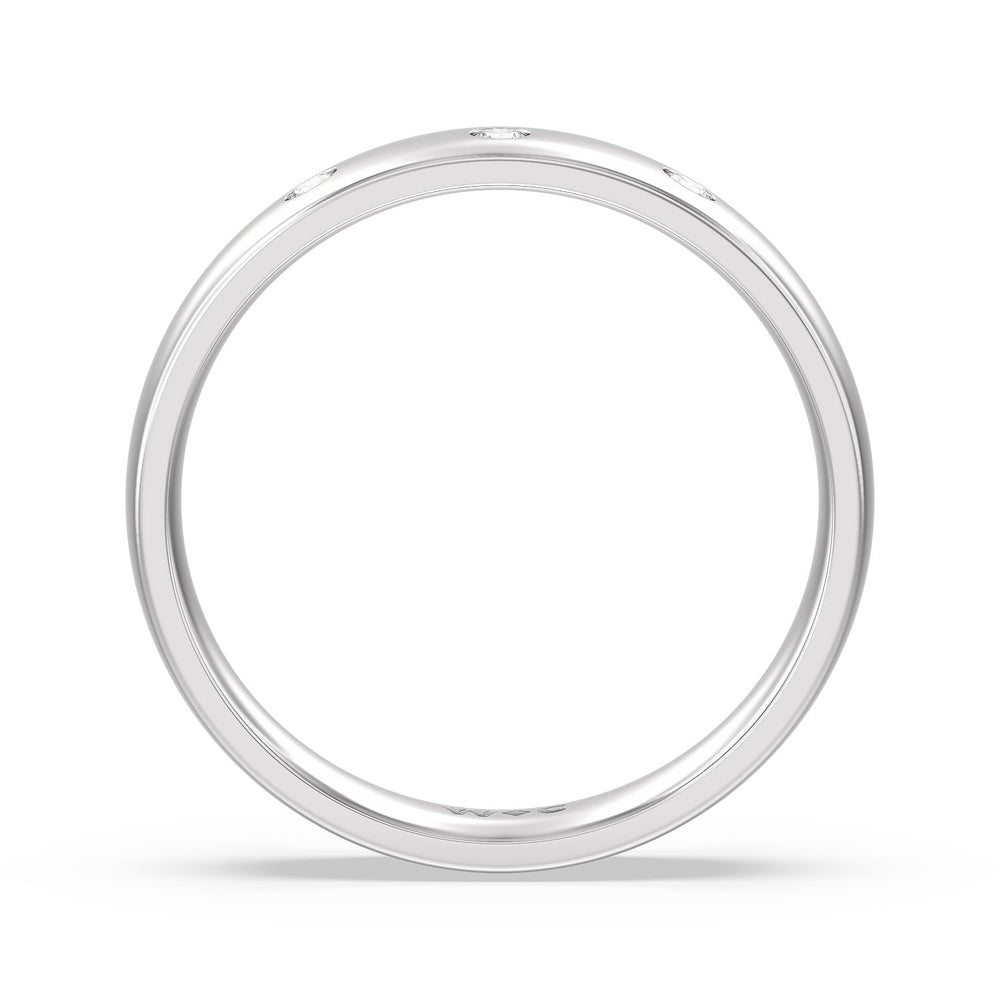 Men's Low Dome Flush Set Diamond Band with 14KT White Gold / Lab / 1/10 Cut Diamond in 14KT White Gold / Lab / 1/10 view 2
