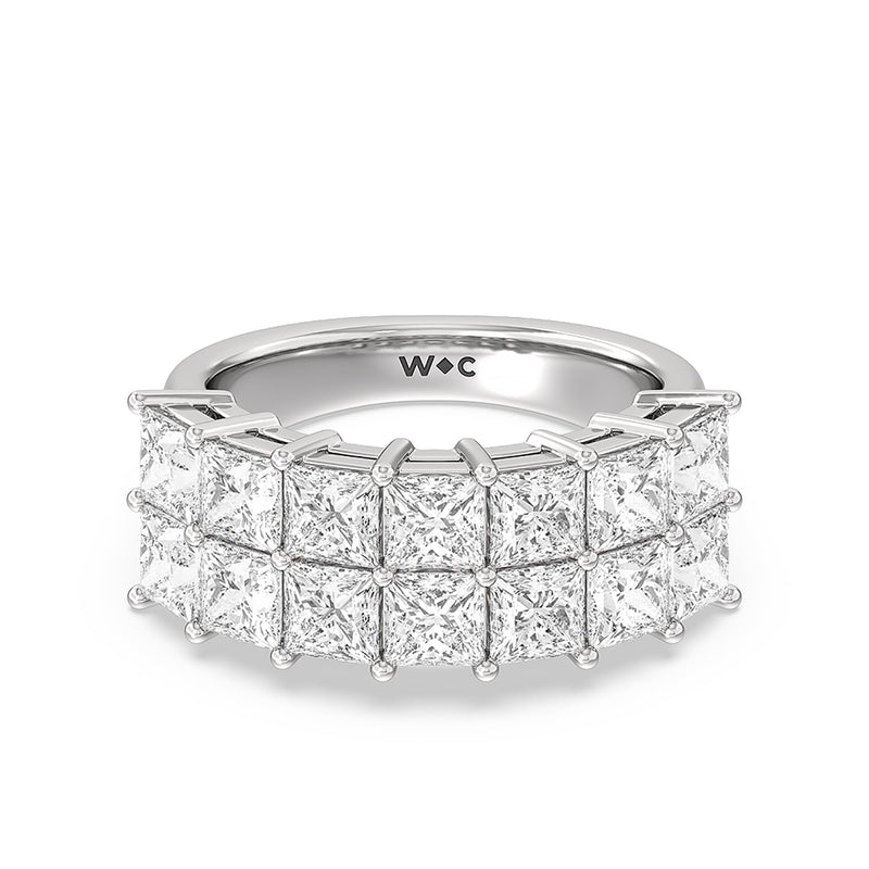 Two Row Princess Cut Anniversary Ring
