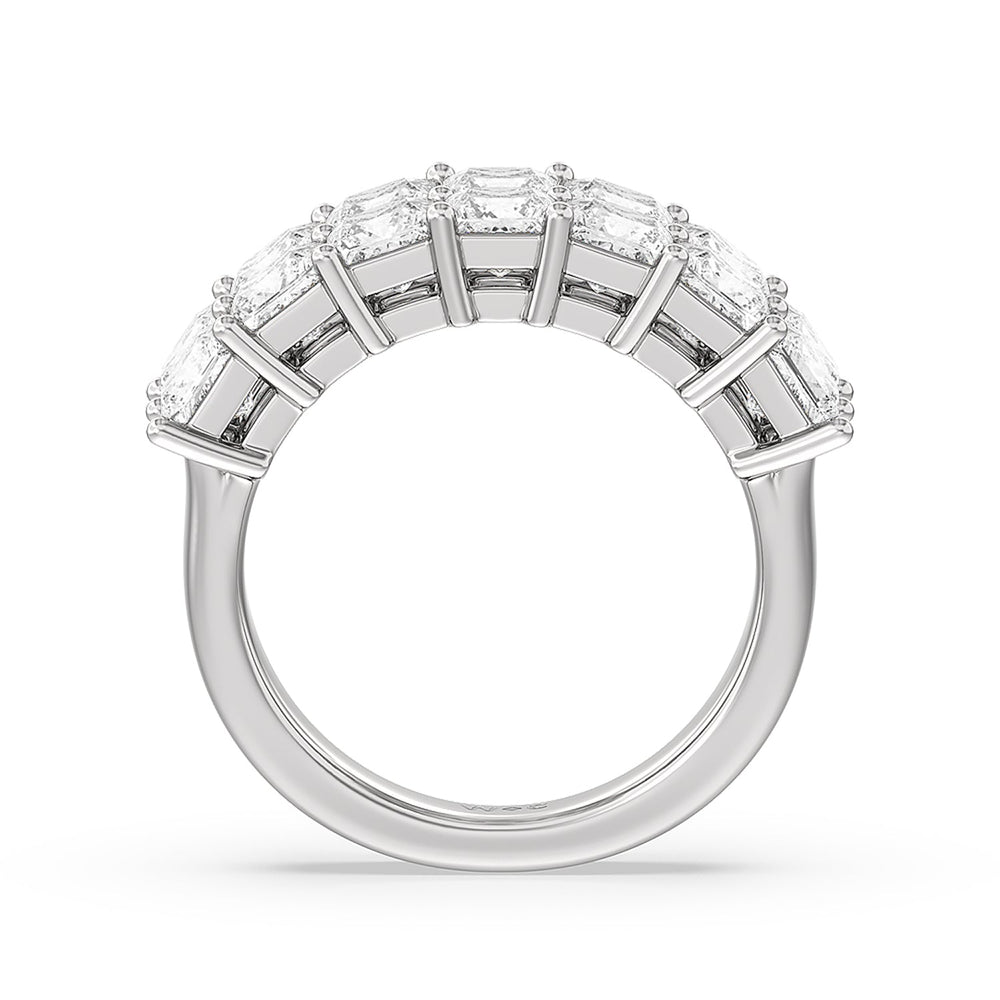 Two Row Princess Cut Anniversary Ring with Platinum / Natural / 4 Cut Diamond in 14KT Platinum / Natural / 4 view 2
