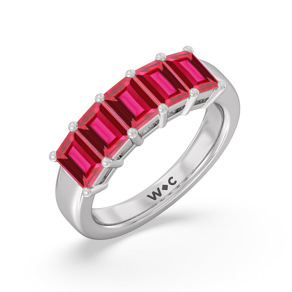 Emerald cut Ruby and Rose Gold Ring