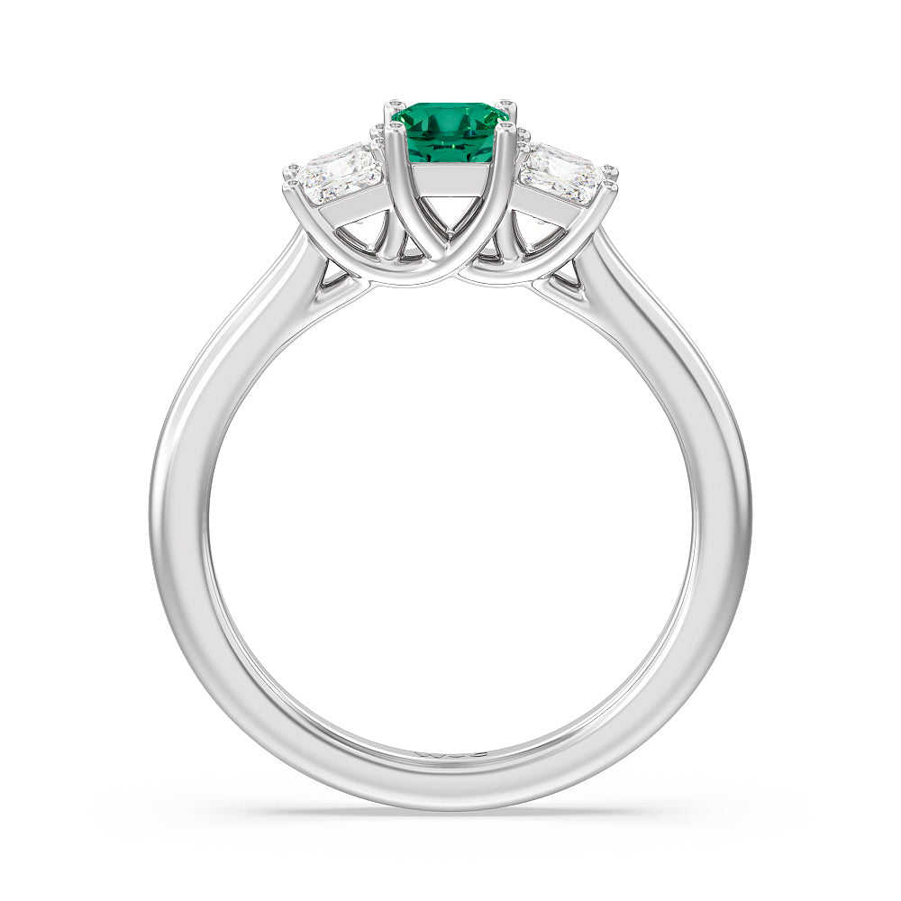 Emerald center shop stone engagement ring