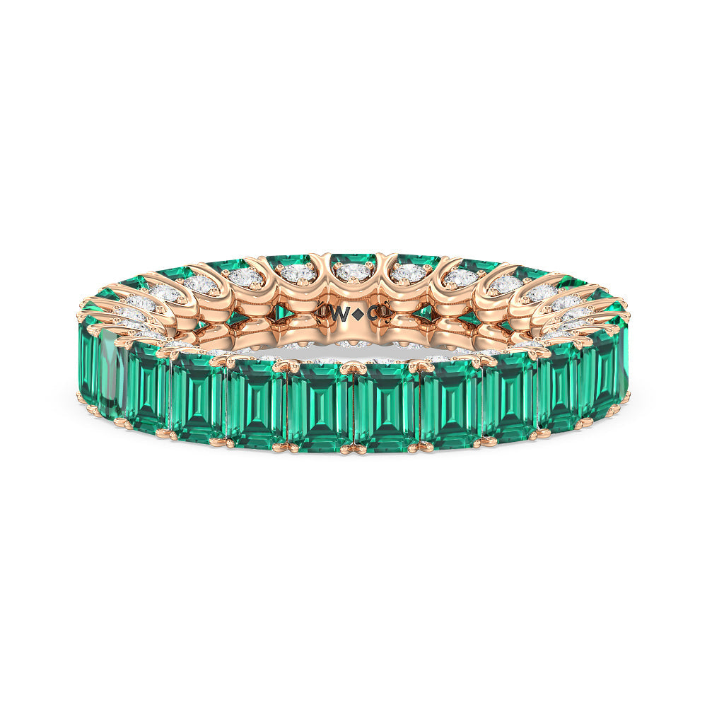 12.50 Carat Emerald Multi-Row Ring in 18kt Gold Over Sterling