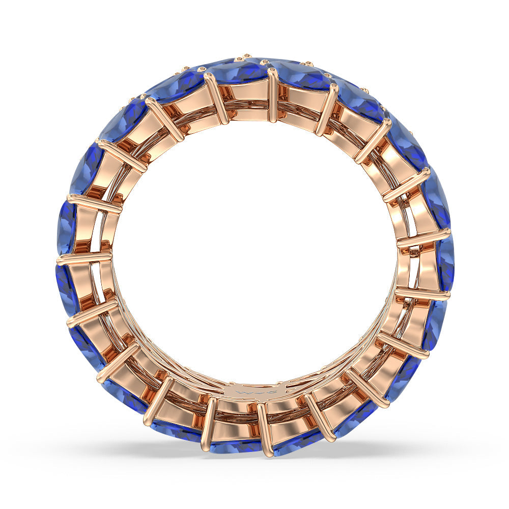 The Seagram Created Sapphire Marquise Eternity Ring with 14KT Rose Gold Cut Diamond in 14KT Rose Gold view 3
