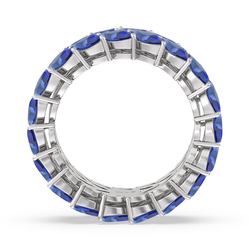 The Seagram Created Sapphire Marquise Eternity Ring with 14KT White Gold Cut Diamond in 14KT White Gold view 3
