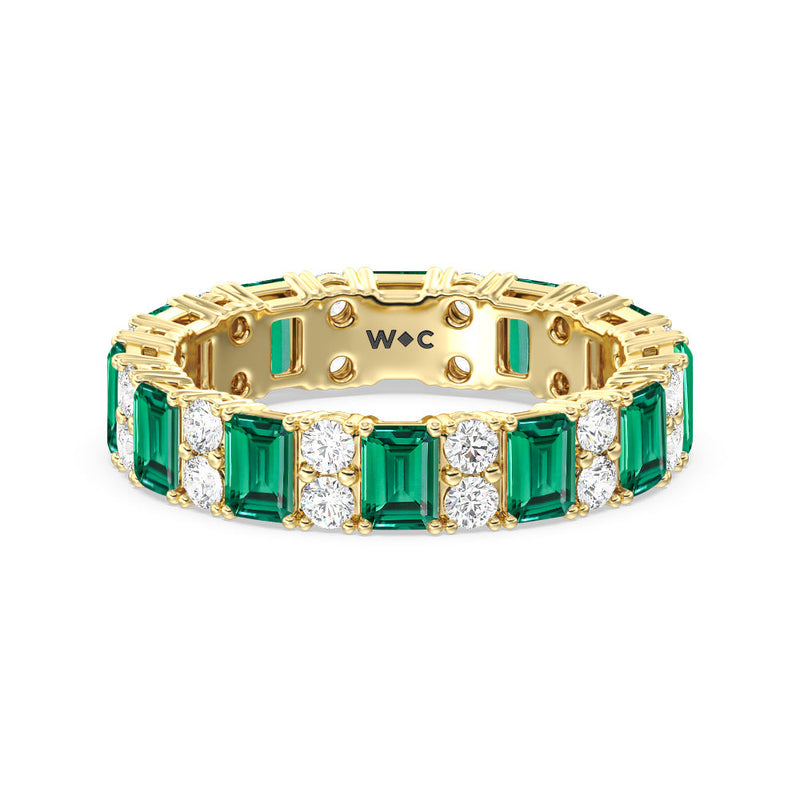 Created Emerald & Rounds Station Eternity Ring