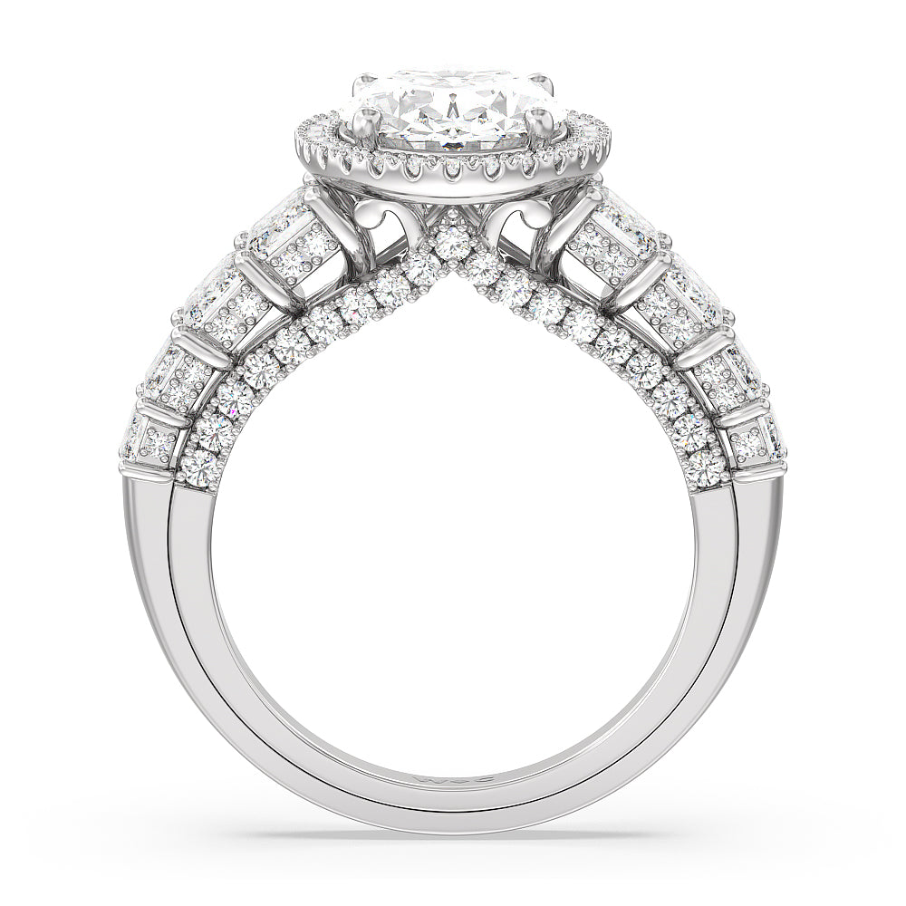 The Plaza Ring with Oval Cut Diamond in 14KT Platinum view 2
