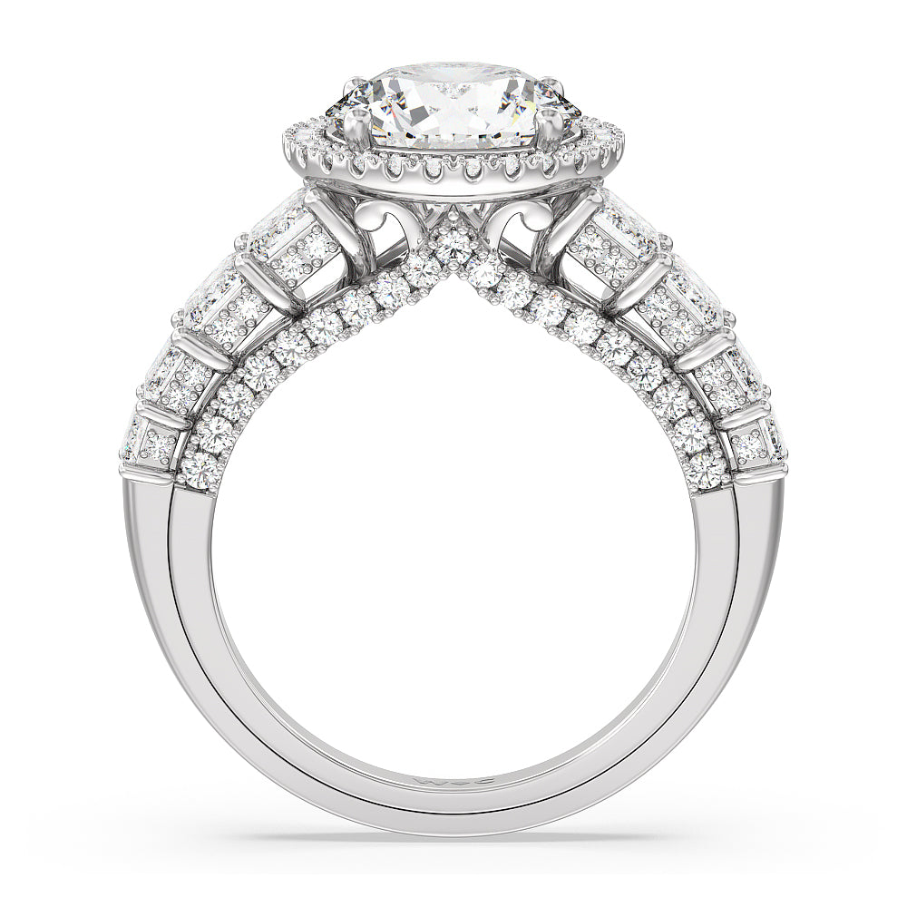 The Plaza Ring with Round Cut Diamond in 14KT Platinum view 2
