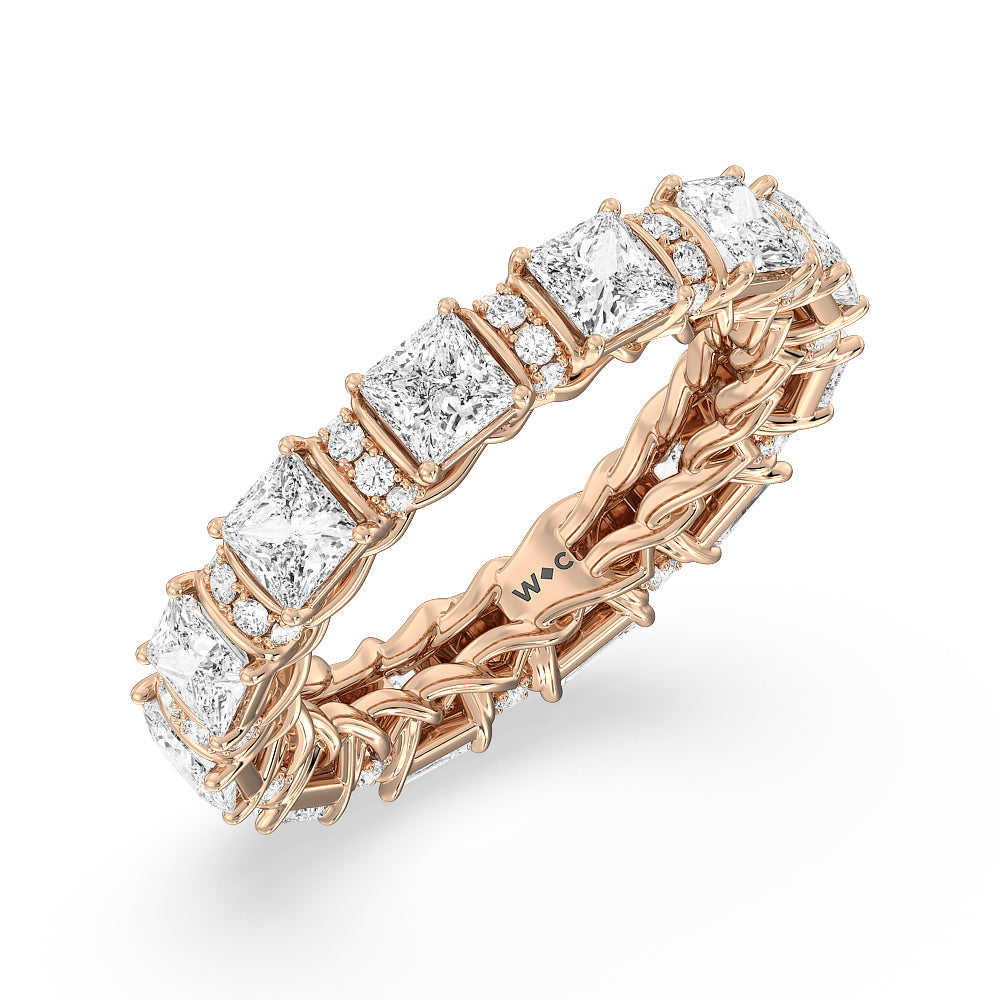 The Guggenheim Eternity Ring with 18KT Rose Gold / Natural / 5 Cut Diamond in 14KT Rose Gold / Natural / 5 view 3

