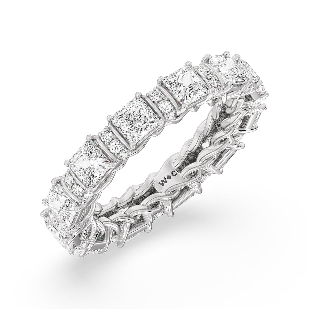 The Guggenheim Eternity Ring with Platinum / Natural / 5 Cut Diamond in 14KT Platinum / Natural / 5 view 3
